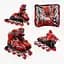 Роликові ковзани, розмір 39-43, PVC колеса, червоний, INLINE SKATE, 96056-L - мініатюра 1