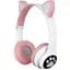 Навушники бездротові Cat ear VZV-24M Bluetooth з різнокольоровим LED підсвічуванням та котячими вушками Рожеві - мініатюра 1