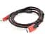 Кабель мультимедійний HDMI M to HDMI M 5.0m V1.4 black/red Merlion (YT-HDMI(M)/(M)NY/RD-5.0m) - мініатюра 1