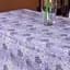 Скатертина MirSon №203 Blue flowers 300х130 см рогожка синя з білим - мініатюра 3