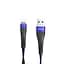 USB Cable Hoco U39 Slender Lightning Black/Blue 1.2m - мініатюра 1