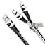 Кабель Hoco U97 Combo 2 in 1 Lightning/Type-C Zipper - блискавка 0.96 метра подвійний - мініатюра 1