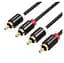 Комутаційний кабель 2xRCA-2xRCA Vention VABR06B100 1 м Black - мініатюра 1