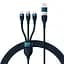 Кабель Baseus Flash Series Ⅱ 3-in-2 Cable USB+Type-C to MicroUSB+Lightning+Type-C 100W 1.2m CASS030103 Blue - миниатюра 1