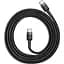 Кабель Baseus Cafule Type-C to Type-C PD2.0 60W (20V 3A) 1m grey black (CATKLF-GG1) - мініатюра 2