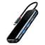 Хаб Baseus AcmeJoy 5-Port Type-C HUB to USB3.0*2+USB2.0*1+Type-C PD&Data *1+RJ45*1 WKJZ010113 Dark Grey - мініатюра 1