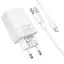 СЗУ Borofone BAS72A Source QC3.0 (1USB-A) + кабель USB to MicroUSB White - миниатюра 3