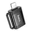 Адаптер Перехідник Hoco UA31A otg lightning male to USB female чорний - мініатюра 1