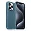 Кожаный чехол-панель для Apple iPhone 15 Pro Max, FAKE Leather Case, голубой, искусственная кожа, премиальный, противоударный, защита всего корпуса, с мягкой подкладкой, поддержка MagSafe и беспроводной зарядки, ArmorStandart (ARM76310) - миниатюра 3
