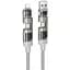 Дата кабель Hoco U151 Goldsmith 4in1 Type-C to USB/Type-C to Lightning 240W (1.2m) Gray - мініатюра 1