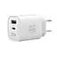 Зарядний пристрій мережевий MAKE 30W GaN3 Type-C PD3.0 + USB QC3.0 White - мініатюра 1
