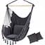 Подвесное кресло бразильский гамак Hanert BOHO Black - миниатюра 1