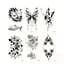 Набор временных тату Бабочки и цветы №1 black-tattoo-mini-set-f01 из 6 черных по 9,5 х 5,5 см - миниатюра 1