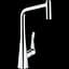 Змішувач Hansgrohe Metris M71 320 2jet кухонний з витяжним виливом Sbox 73801000 Хром - мініатюра 1