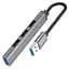 Usb-хаб Hoco HB26 4 in 1 adapter (Usb to Usb3.0+Usb2. 0x3) сірий - мініатюра 2