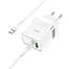 Адаптер сетевой Hoco Type-C to Type-C Extension Cable speed charger set N21 1USB/1Type-C, PD/QC, 3A/30W - миниатюра 1
