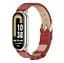 Шкіряний ремінець Mijobs для фітнес браслета Xiaomi Smart Band 9 Red Silver - мініатюра 2
