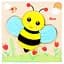 Дерев’яний пазл для дітей Бджілка Bee 15×15 см розвиваюча іграшка дитячий пазл сортер комахи для малюків - мініатюра 1