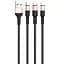 Дата кабель Hoco X26 Xpress 3in1 Lightning -MicroUSB-Type-C (1m) Чорний / Золотий - мініатюра 3