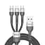 Кабель Brevia 3in1 USB to Lightning+Micro+Type-C 3A 1,2м, чорний(59120BULMCC1) - мініатюра 1