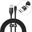 Кабель Baseus Dual Output Cable Type-C/USB to Lightning 18W 1m CATLYW-G01 Black - мініатюра 1