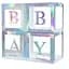 Декоративні кубики BABY голографічні райдужні з літерами для фотозони baby shower гендер паті прикраса свята - мініатюра 1