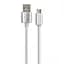 Дата кабель USB 2.0 AM to Micro 5P 1m LED silver Vinga (VCPDCMLED1S) - мініатюра 2