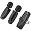 Петличный беспроводной микрофон Hoco L15 Dual-mic clip-on wireless digital (Lightning/Type-C) Black - миниатюра 2