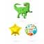 Фольгированный шарик JS Balloon фигура «Happy Dino Birthday» 5 шт наполнение воздухом или гелием для тематических вечеринок - миниатюра 1