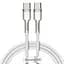 Кабель Baseus Cafule Metal Type-C to Type-C 100W (1m) white (CATJK-C02) - мініатюра 1
