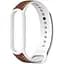 Ремінець для Xiaomi Mi Band 5/6 силікон + шкіра MiJobs Коричнево Білий (1540704) - мініатюра 1