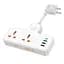 Мережевий подовжувач Hoco AC12A Reise 2-position expansion socket (PD30W / 1C3A) 4 порта - мініатюра 4