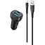 Автомобільний зарядний пристрій SkyDolphin SZ19L PD 20W + QC3.0 20W Black + кабель Lightning (AZP-000103) - мініатюра 1