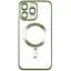 Чохол TPU Metallic Chrome Full Camera Magsafe Apple iPhone 15 Pro Max Green - мініатюра 1