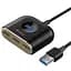 Мультипортовий адаптер USB Хаб Baseus Square Round 3USB 2.0 + 1USB 3.0 CAHUB-AY01 Black - мініатюра 1
