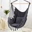 Підвісне крісло гамак бразильський Kinderkraft Boho 100 см + 2 подушки Dark Grey - мініатюра 7