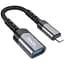 Адаптер конвертер Hoco UA24 Lightning male to USB 2.0 female converter металічний сірий - мініатюра 1