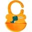 Слюнявчик силиконовый Mega Zayka Дино с карманом MGZ-0616 (Orange) - миниатюра 1