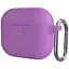 Чохол з карабіном CasePro Protective Silicone Case для AirPods 3 Purple - мініатюра 1