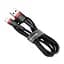 Кабель Baseus Cafule Cable USB 2.4A 1 m Red Black (CALKLF-B19) - мініатюра 1