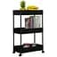 Етажерка пластикова Fabrika 3 яруси на колесах Black, 40х22х66 см - мініатюра 1