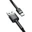 Кабель Baseus Cafule USB для Type-C 3A 1m grey black (CATKLF-BG1) - мініатюра 3