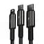 Кабель Baseus Tungsten Gold Cable USB to Type-C/Lightning/MicroUSB 3.5A 1.5m CAMLTWJ-01 Black - миниатюра 2