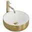 Умывальник Rea Sami 36x36 gold/white (REA-U1801) - миниатюра 1
