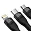 Кабель Baseus Flash Series Ⅱ One-for-three Fast Charging Cable Type-C to Lightning+Type-C+MicroUSB 100W 1.5m CASS030201 Black - миниатюра 2