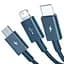 Кабель Baseus Superior Series Fast Charging Data Cable USB to M+L+C 3.5A 1.5m Blue (CAMLTYS-03) - мініатюра 2