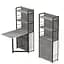 Стіл книжка з етажеркою Практик 2 Ferrum-decor 1555x640x990 Чорний метал ДСП Бетон 16 мм (FRD-104631) - мініатюра 1