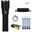 Потужний ручний ліхтар AK138 4х18650 акумуляторний тактичний White Laser Powerbank IP44 Type-C zoom Чорний - мініатюра 1