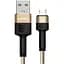 USB кабель Kaku KSC-069 USB - Micro USB 1m, металева оплітка - Gold - миниатюра 1