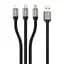 USB кабель Gelius Pro Squid 3in1 MicroUSB/Lightning/Type-C 2.1A 1 м GP-UC102 Black - мініатюра 1